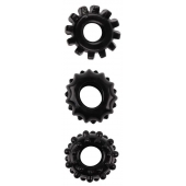 Набор из 3 черных эрекционных колец SET OF 3 COCKRINGS - Dream Toys - в Твери купить с доставкой