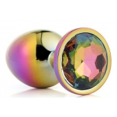 Голографическая анальная втулка с радужным кристаллом - 7,1 см. - Dream Toys - купить с доставкой в Твери