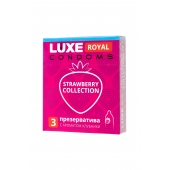 Презервативы с ароматом клубники LUXE Royal Strawberry Collection - 3 шт. - Luxe - купить с доставкой в Твери
