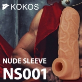 Телесная открытая насадка-реалистик с подхватом мошонки Nude Sleeve L - 14 см. - KOKOS - в Твери купить с доставкой