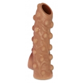 Телесная насадка с бугорками и открытой головкой Nude Sleeve M - 12 см. - KOKOS - в Твери купить с доставкой