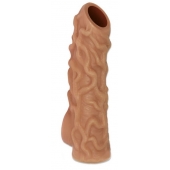 Телесная насадка с венками и открытой головкой Nude Sleeve L - 14 см. - KOKOS - в Твери купить с доставкой