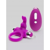 Лиловое виброкольцо с пультом ДУ Remote Control Cock Ring - Happy Rabbit - в Твери купить с доставкой