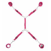 Ярко-розовый набор фиксаций на кровати Classic Bed Spreader - Lux Fetish - купить с доставкой в Твери