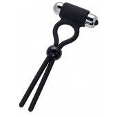 Черное эрекционное лассо Ect с виброэлементом - A-toys - в Твери купить с доставкой