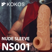 Телесная открытая насадка-реалистик с подхватом мошонки Nude Sleeve S - 10 см. - KOKOS - в Твери купить с доставкой