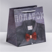 Ламинированный квадратный пакет «Мужской стиль» - 14 х 14 х 9 см. - Сима-Ленд - купить с доставкой в Твери