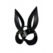 Черная кожаная маска зайки Miss Bunny - БДСМ Арсенал - купить с доставкой в Твери