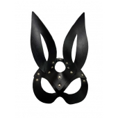 Черная кожаная маска зайки Miss Bunny - БДСМ Арсенал - купить с доставкой в Твери