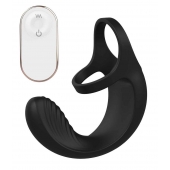Черный анальный стимулятор с эрекционными кольцами Remote Couple Teaser - Dream Toys - в Твери купить с доставкой