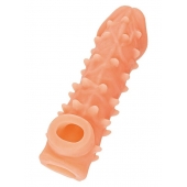 Телесная закрытая насадка с пупырышками Cock Sleeve Size L - 17,6 см. - KOKOS - в Твери купить с доставкой
