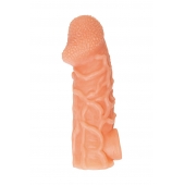 Телесная закрытая насадка с венками Cock Sleeve Size L - 17,6 см. - KOKOS - в Твери купить с доставкой