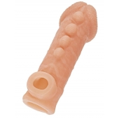 Телесная закрытая насадка с шишечками Cock Sleeve Size L - 17,6 см. - KOKOS - в Твери купить с доставкой