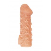 Телесная закрытая насадка с пучками шишечек Cock Sleeve Size S - 13,8 см. - KOKOS - в Твери купить с доставкой