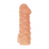 Телесная закрытая насадка с пучками шишечек Cock Sleeve Size L - 17,6 см. - KOKOS - в Твери купить с доставкой