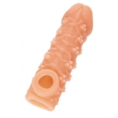 Телесная закрытая насадка с пучками шишечек Cock Sleeve Size L - 17,6 см. - KOKOS - в Твери купить с доставкой