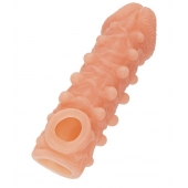 Телесная закрытая насадка с шариками Cock Sleeve Size S - 13,8 см. - KOKOS - в Твери купить с доставкой