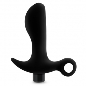 Черный анальный вибратор Silicone Vibrating Prostate Massager 01 - 10,8 см. - Blush Novelties - в Твери купить с доставкой