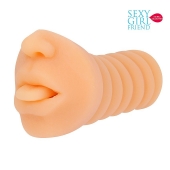 Телесный мастурбатор-ротик с высунутым язычком - Bior toys - в Твери купить с доставкой