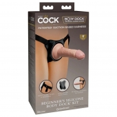 Страпон с телесной насадкой на присоске Beginner s Silicone Body Dock Kit - 14 см. - Pipedream - купить с доставкой в Твери