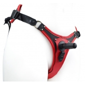 Красно-черный женский пояс с 2 способами крепления насадок - LOVETOY (А-Полимер) - купить с доставкой в Твери