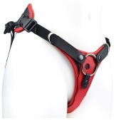 Красно-черный женский пояс с 2 способами крепления насадок - LOVETOY (А-Полимер) - купить с доставкой в Твери