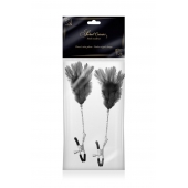 Зажимы для сосков с черными перьями Sweet Caress Feather Nipple Clumps - Sweet Caress - купить с доставкой в Твери