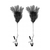 Зажимы для сосков с черными перьями Sweet Caress Feather Nipple Clumps - Sweet Caress - купить с доставкой в Твери