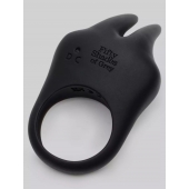 Черное эрекционное виброкольцо Sensation Rechargeable Vibrating Rabbit Love Ring - Fifty Shades of Grey - в Твери купить с доставкой