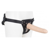 Пустотелый страпон Harness CLASSIC с бандажом - 19,5 см. - LOVETOY (А-Полимер) - купить с доставкой в Твери