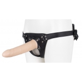 Пустотелый страпон Harness CLASSIC с бандажом - 19,5 см. - LOVETOY (А-Полимер) - купить с доставкой в Твери