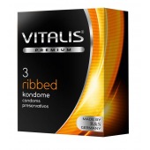 Ребристые презервативы VITALIS PREMIUM ribbed - 3 шт. - Vitalis - купить с доставкой в Твери