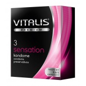 Презервативы с пупырышками и кольцами VITALIS PREMIUM sensation - 3 шт. - Vitalis - купить с доставкой в Твери