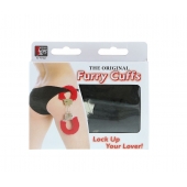 Металлические наручники с чёрной меховой опушкой - Dream Toys - купить с доставкой в Твери