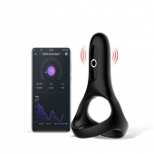 Черное виброкольцо Magic Motion Rise с подхватом мошонки - Magic Motion - в Твери купить с доставкой