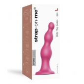 Розовая насадка Strap-On-Me Dildo Plug Beads size L - Strap-on-me - купить с доставкой в Твери