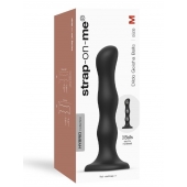 Черная насадка Strap-On-Me Dildo Geisha Balls size M - Strap-on-me - купить с доставкой в Твери