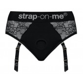 Черные трусики для насадок Diva Lingerie Harness - size S - Strap-on-me - купить с доставкой в Твери