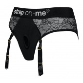 Черные трусики для насадок Diva Lingerie Harness - size L - Strap-on-me - купить с доставкой в Твери