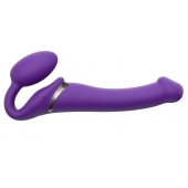 Фиолетовый безремневой вибрострапон Silicone Bendable Strap-On - size M - Strap-on-me - купить с доставкой в Твери