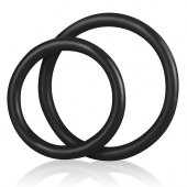 Набор из двух черных силиконовых колец разного диаметра SILICONE COCK RING SET - BlueLine - в Твери купить с доставкой