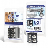 Хомут-утяжка для мошонки из искусственной кожи на клепках SNAP BALL STRETCHER - BlueLine - купить с доставкой в Твери