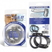 Двойное кольцо выносливости на пенис DUAL STAMINA RING - BlueLine - в Твери купить с доставкой