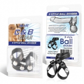 Разделитель мошонки из искусственной кожи на клепках 8 STYLE BALL DIVIDER - BlueLine - купить с доставкой в Твери