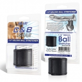 Хомут-утяжка для мошонки из искусственной кожи на липучке VELCRO BALL STRETCHER- 4 см. - BlueLine - в Твери купить с доставкой