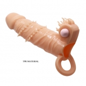 Телесная удлиняющая вибронасадка Penis Sleeve Connor - 17 см. - Baile - в Твери купить с доставкой