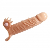 Телесная удлиняющая вибронасадка Penis Sleeve Connor - 17 см. - Baile - в Твери купить с доставкой