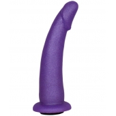 Фиолетовая гладкая изогнутая насадка-плаг - 17 см. - LOVETOY (А-Полимер) - купить с доставкой в Твери