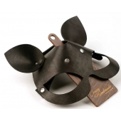 Черная кожаная маска  Кошка  с маленькими ушками - Crazy Handmade - купить с доставкой в Твери