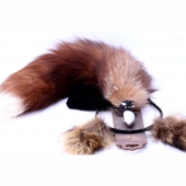 Игровой комплект: серебристая анальная пробка с пушистым хвостом и ободок-ушки - Crazy Handmade - купить с доставкой в Твери